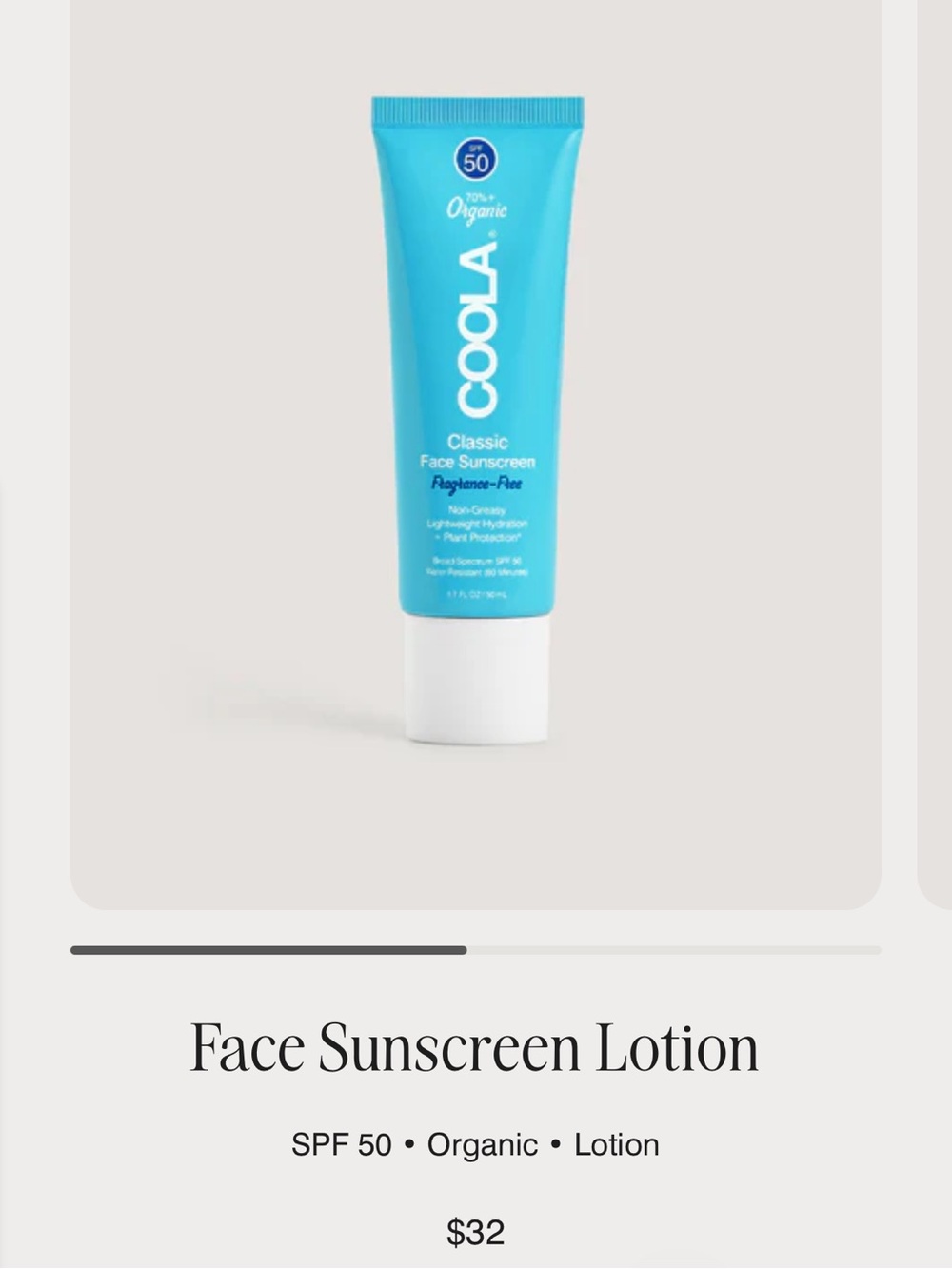 NWT SEALED COOLA Classic Face Sunscreen Lotion SPF 50 –